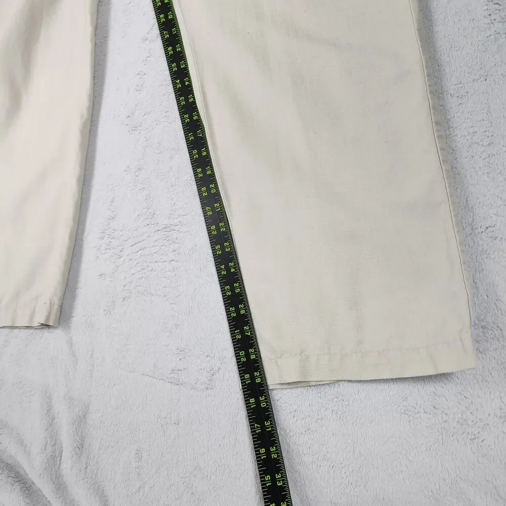 Banana Republic Gavin Chino Pants Mens 38x30 (Fit 38x29) Linen Blend Flat Beige